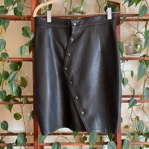 Vintage Leather Snap Mini Skirt